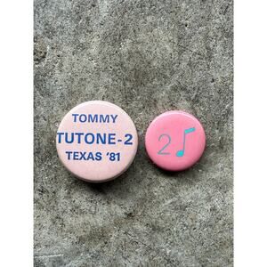 [Lot of 2] VTG Early 80s Tommy Tutone Promo Pin ~1" Badge